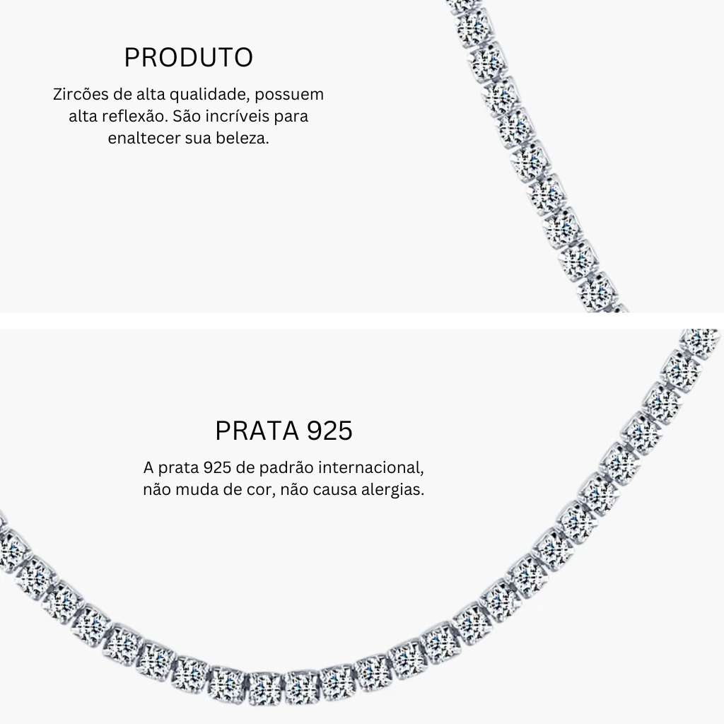 Gargantilha de Prata 925 Esterlina Modelo Clássico